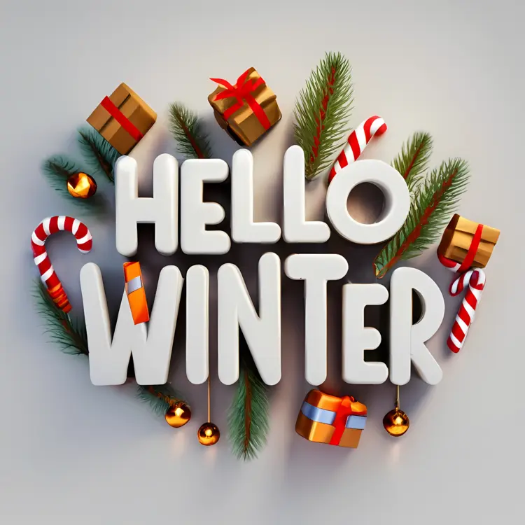 Hello Winter with Festive Decorations