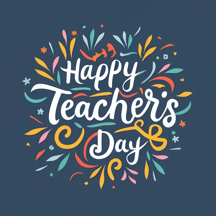 Happy Teacher's Day with Colorful Decorations
