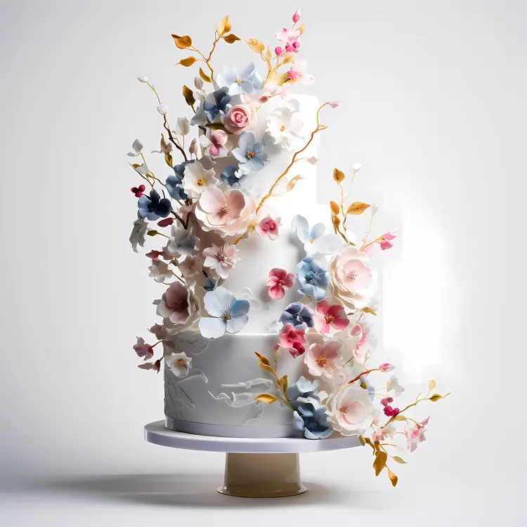 Elegant Floral Decorated Cake