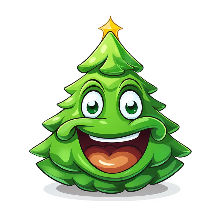 Smiling Christmas Tree with Star