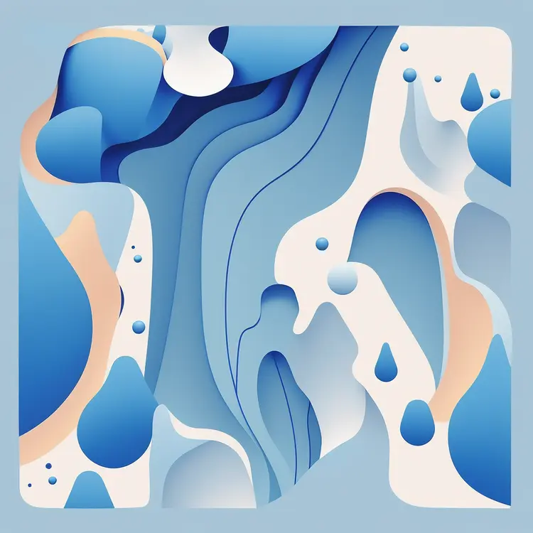Fluid Blue Abstract Art Design