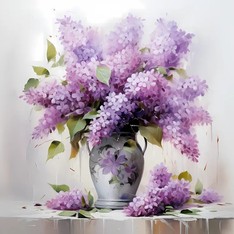 Beautiful Lilac Flowers in Decorative Vase