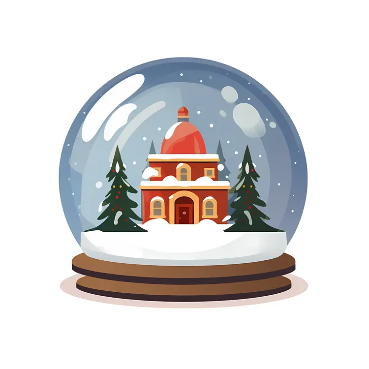 Snow Globe with Red Dome Building
