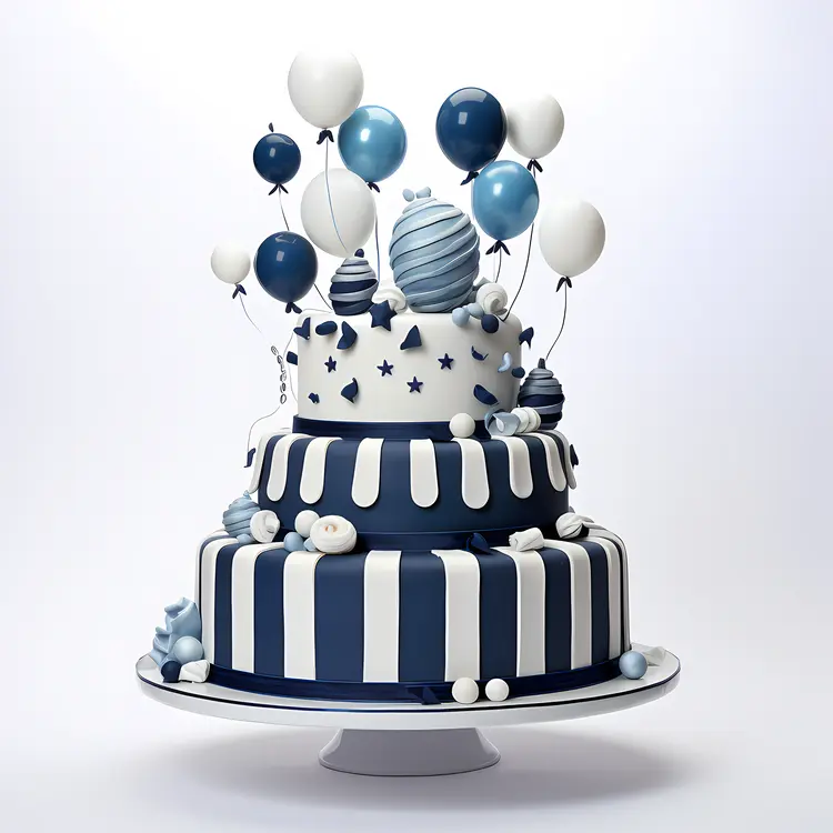 Nautical Themed Cake with Balloons