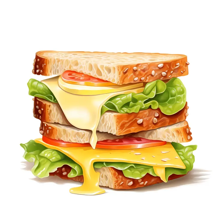 Melted Cheese Sandwich with Fresh Lettuce