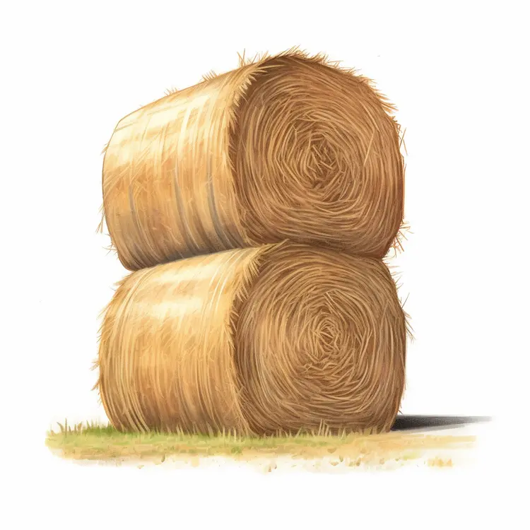 Stacked Hay Bales Illustration