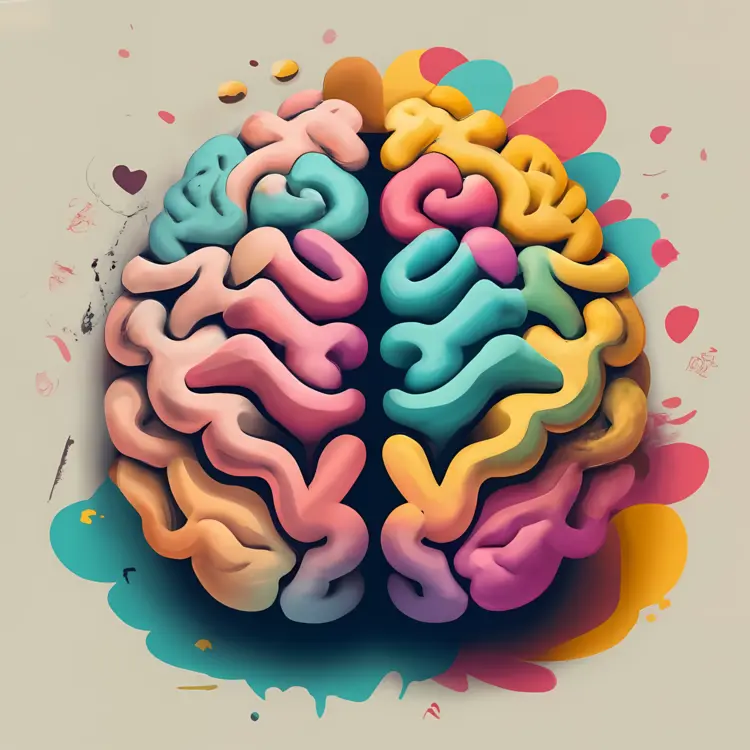 Colorful Brain Illustration for Mental Health Awareness