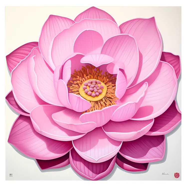 Beautiful Pink Lotus Flower Illustration