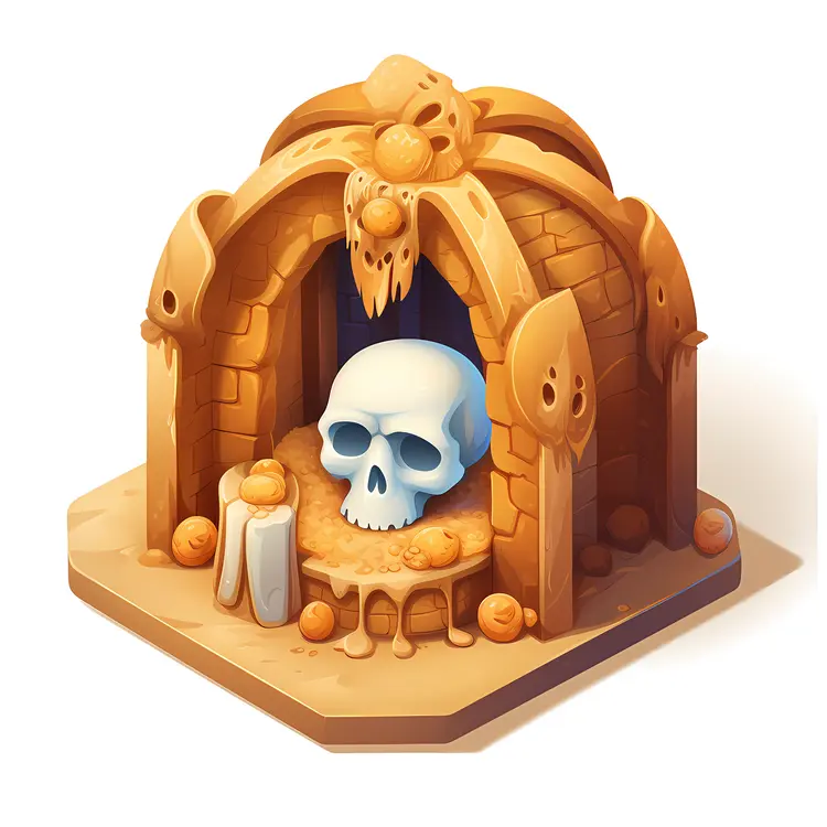 Spooky Skull House Cake for Halloween