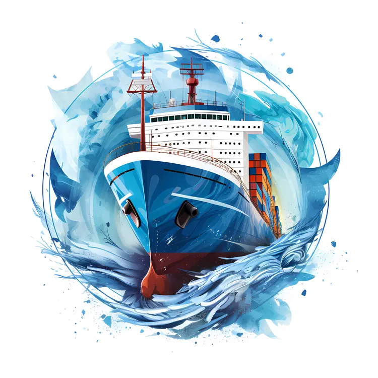 Cargo Ship in the Ocean