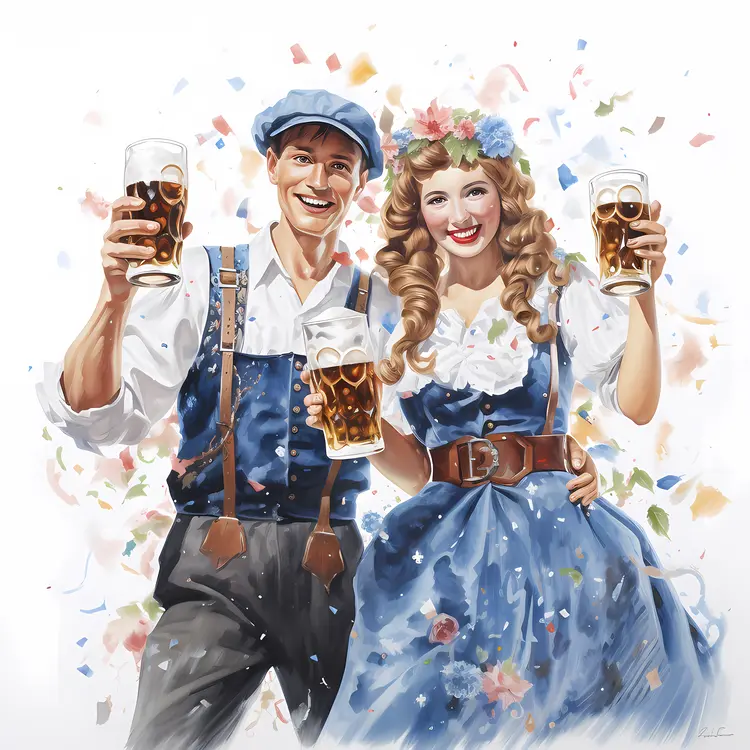 Couple Celebrating with Beer