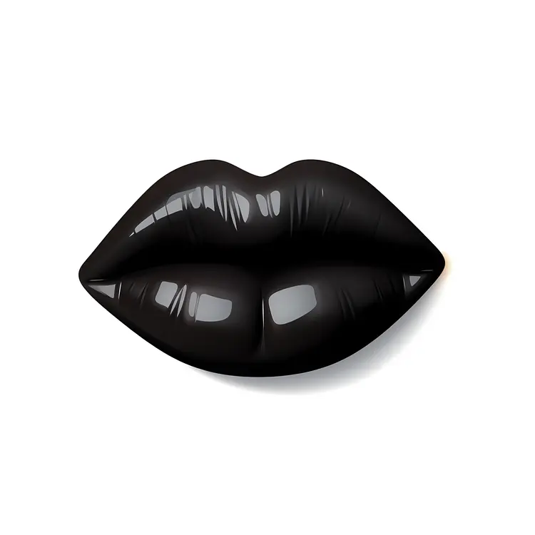 Glossy Black Lips for Halloween Makeup
