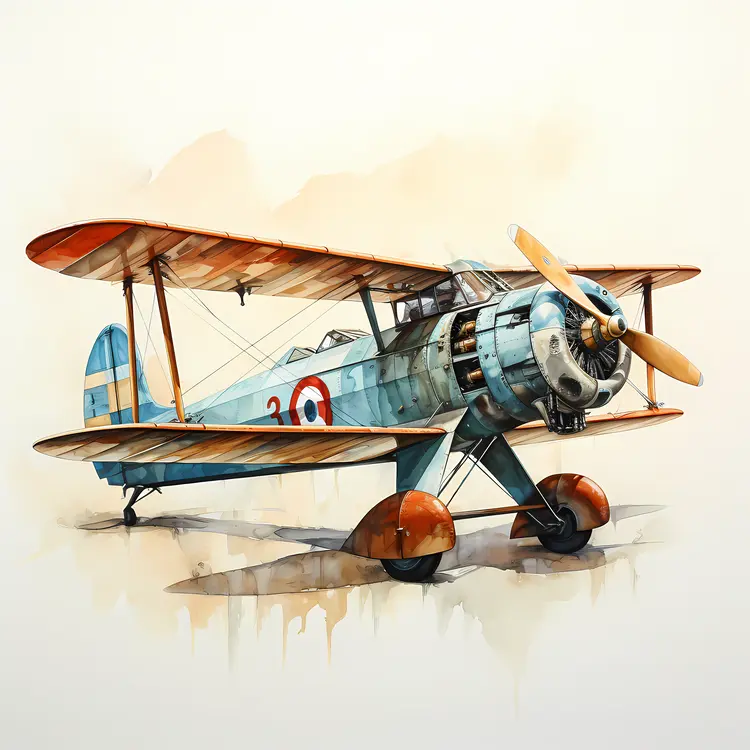 Vintage Biplane Illustration