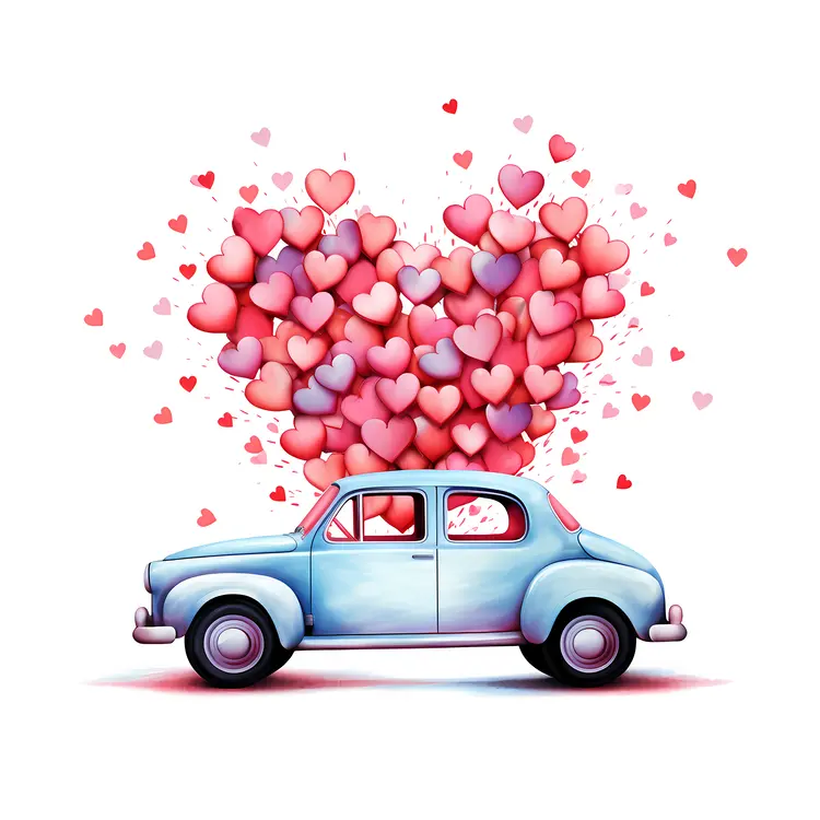 Car Filled with Hearts for Valentine's Day
