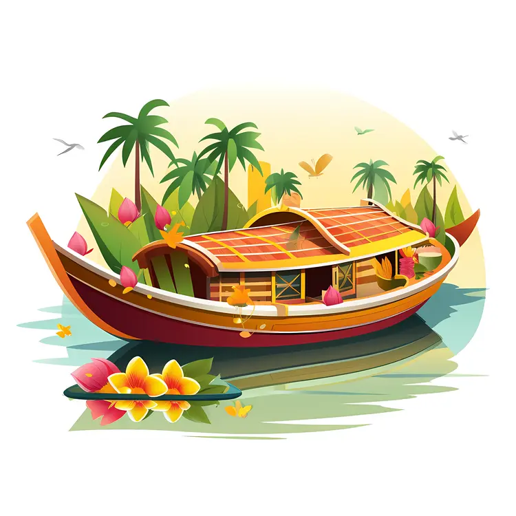 Beautiful Boat in Tropical Scenery