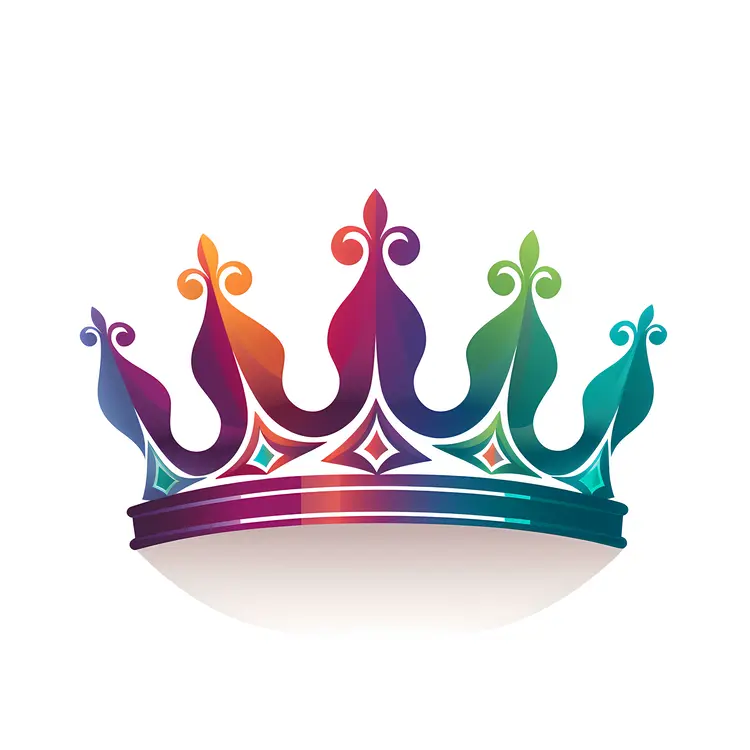 Colorful Royal Crown with Jewels