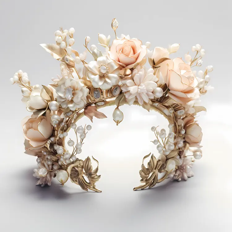 Floral Crown with Pearls