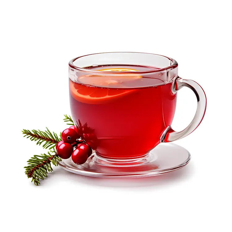 Steaming Hot Drink in Glass Cup with Berries