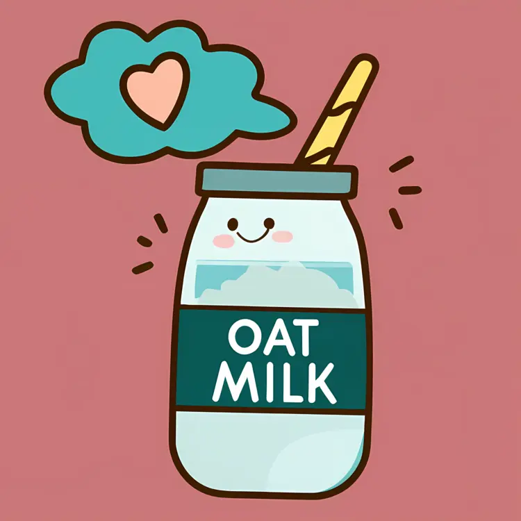 Smiling Oat Milk Cartoon