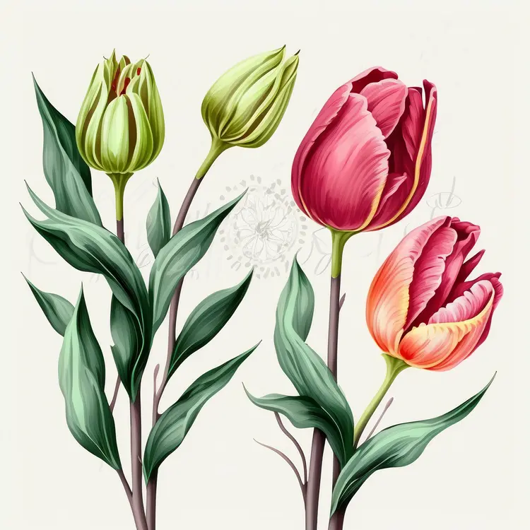 Beautiful Tulip Flowers Illustration