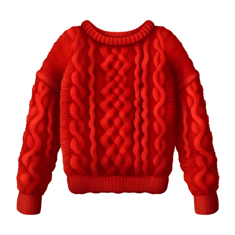 Stylish Red Cable Knit Sweater