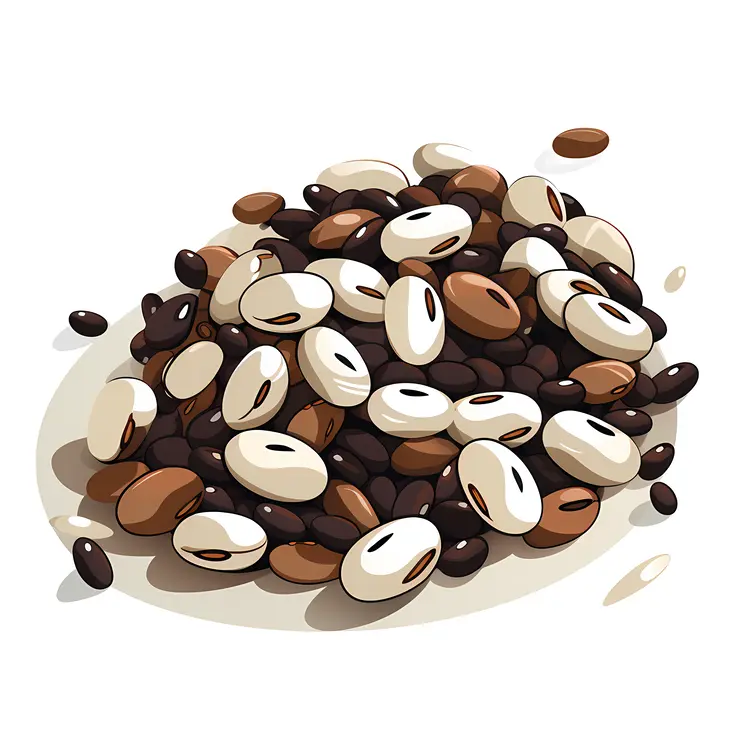 Black and White Beans Illustration