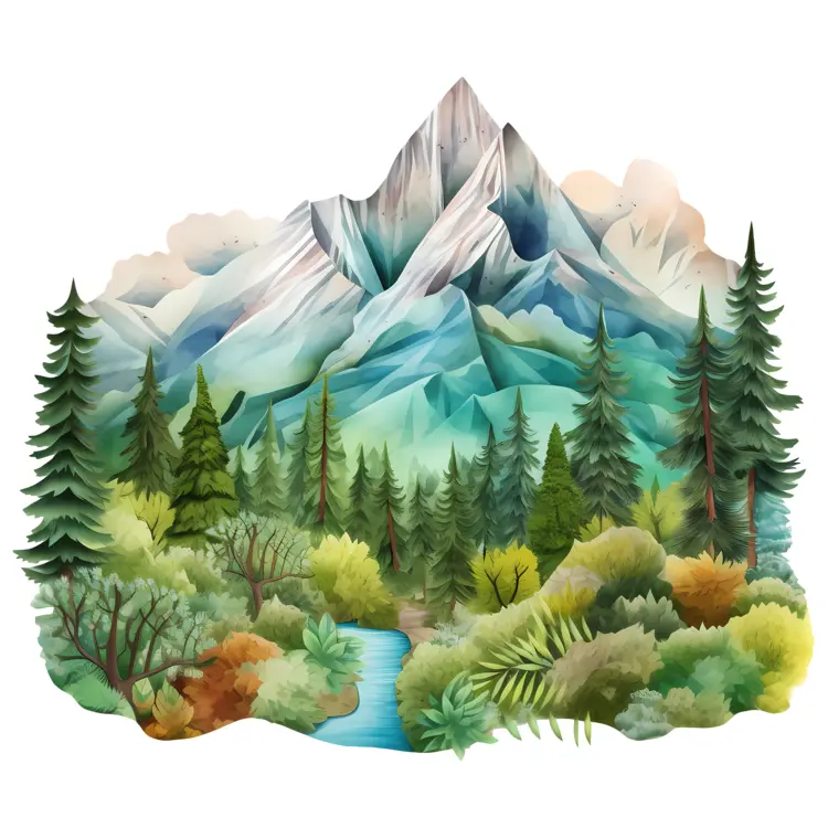 Mountain Landscape with Forest