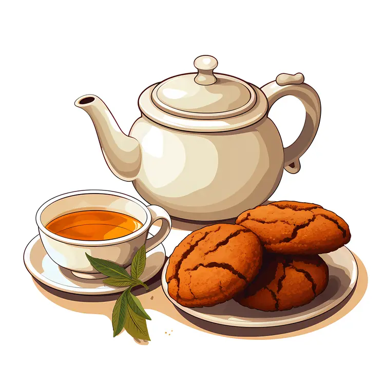 Cozy Tea Time with Cookies