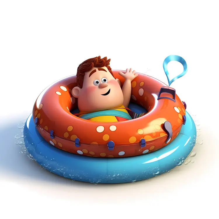 Cute Child in Inflatable Ring