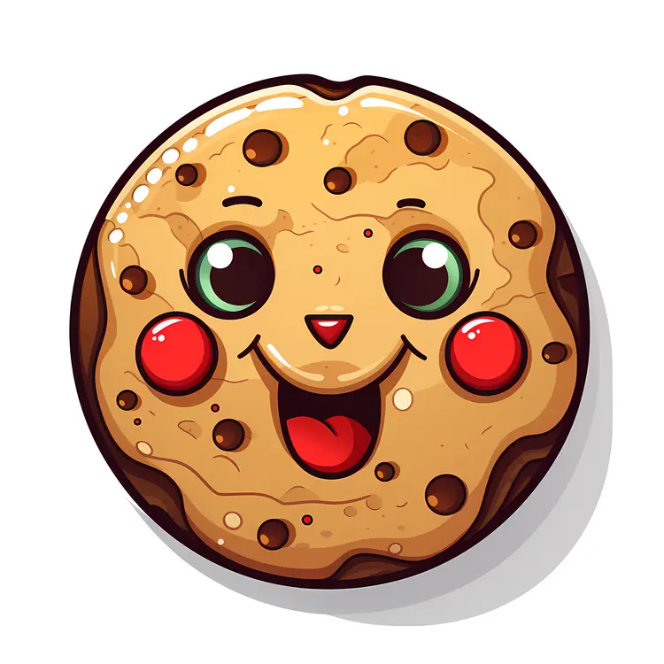 Smiling Cookie in Cartoon Style