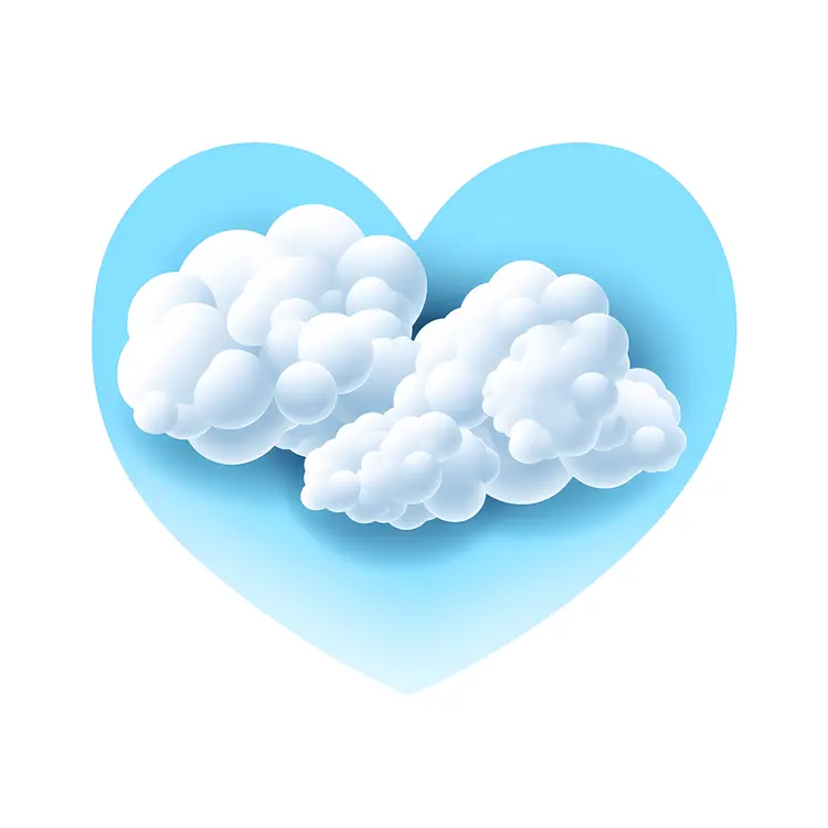 Blue Heart Cloud in a Serene Sky