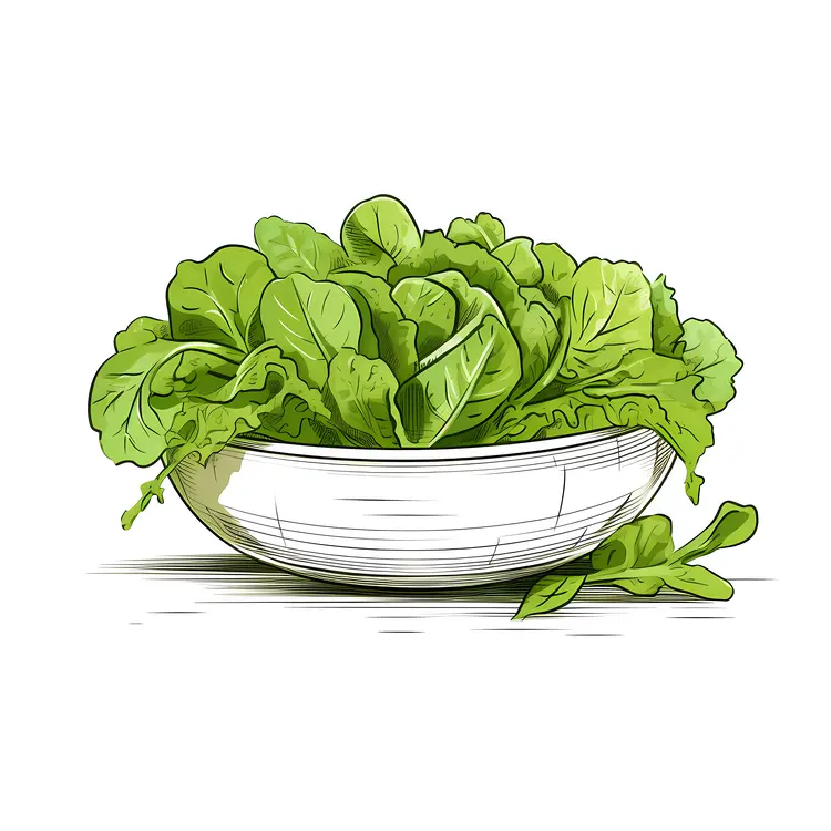 Fresh Green Lettuce in a Bowl