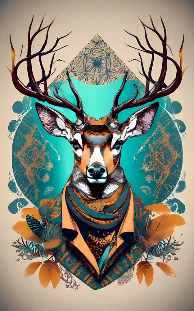 Majestic Deer with Artistic Antlers