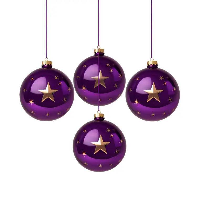 Purple Christmas Ornaments with Stars