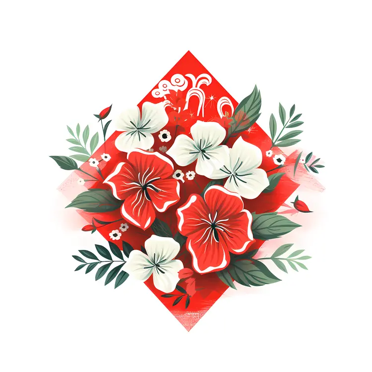 Red and White Floral Arrangement