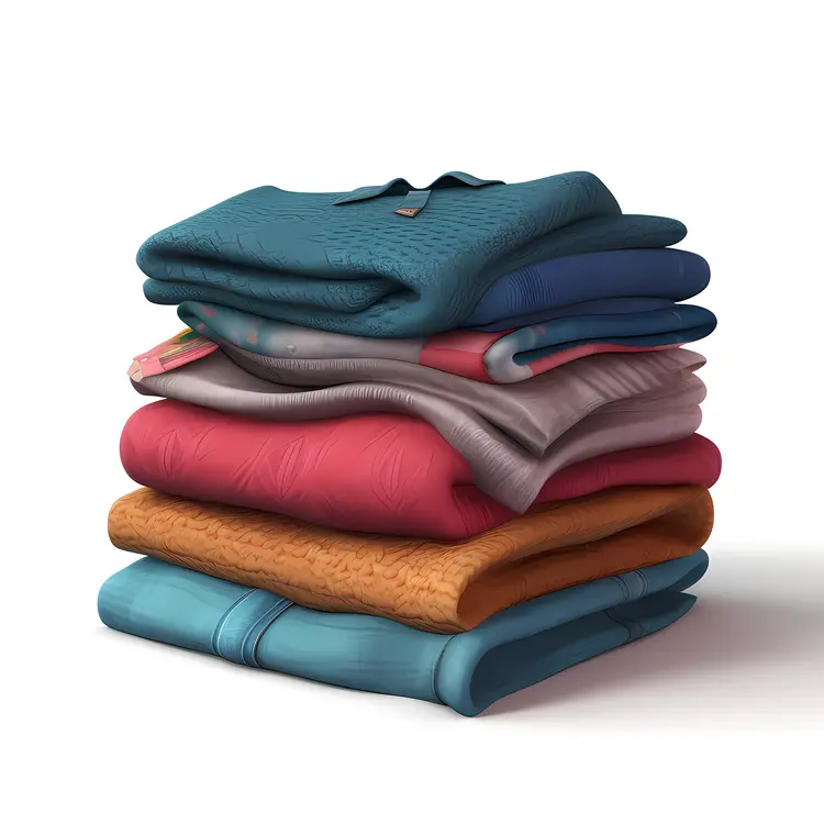 Stack of Colorful Folded Clothes