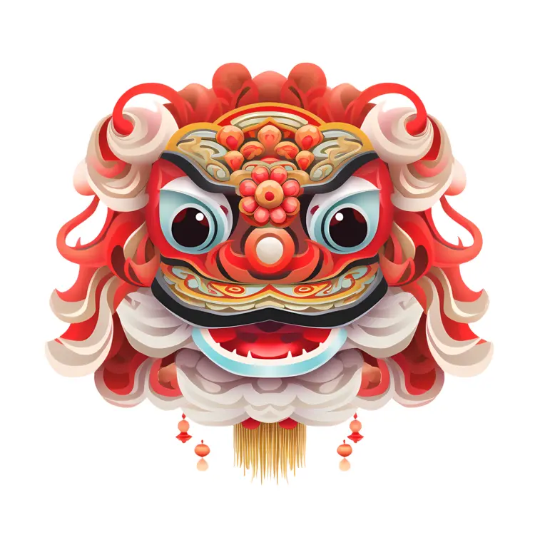 Intricate Chinese Lion Dance Mask