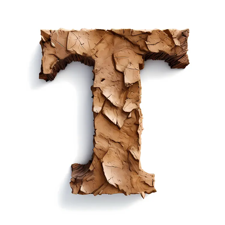 Cracked Brown T Letter
