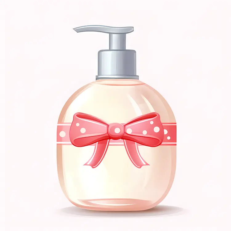 Lotion Bottle with Pink Bow