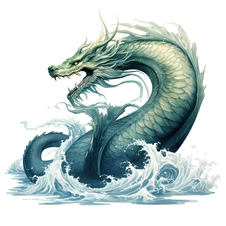 Majestic Sea Dragon in Waves