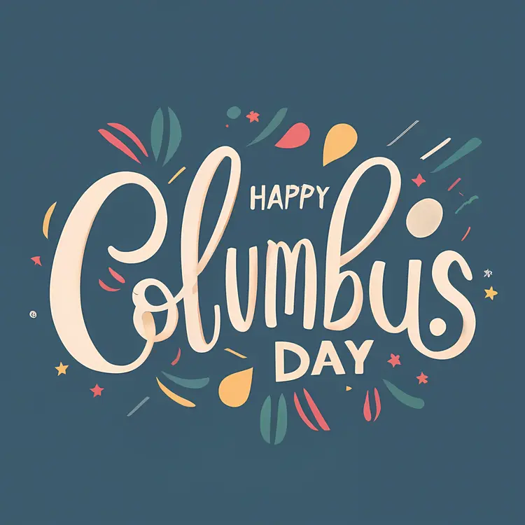 Happy Columbus Day Leaf Design