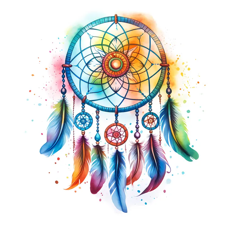 Colorful Dreamcatcher Illustration