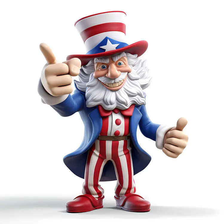 Patriotic Uncle Sam Character Illustration