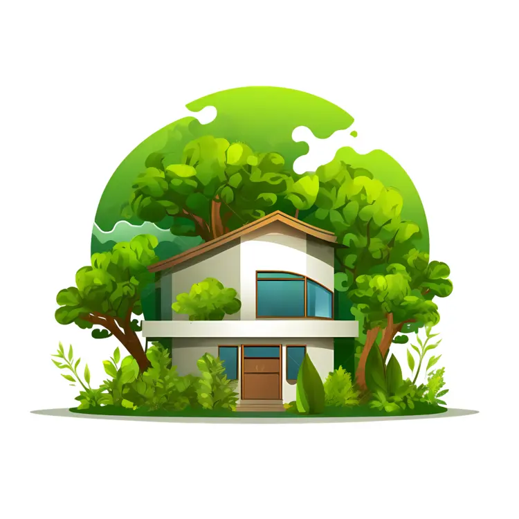 Eco-Friendly House Surrounded by Trees