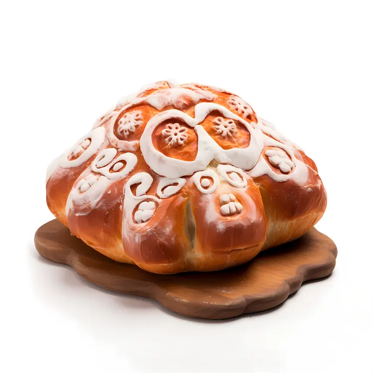 Decorated Bread with Icing for Day of the Dead