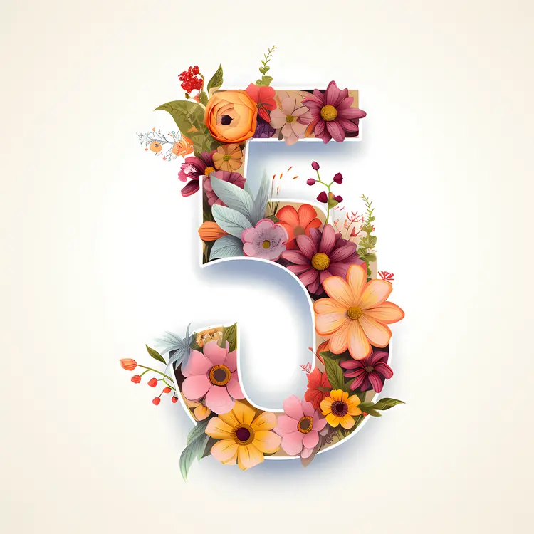 Colorful Floral Number 5