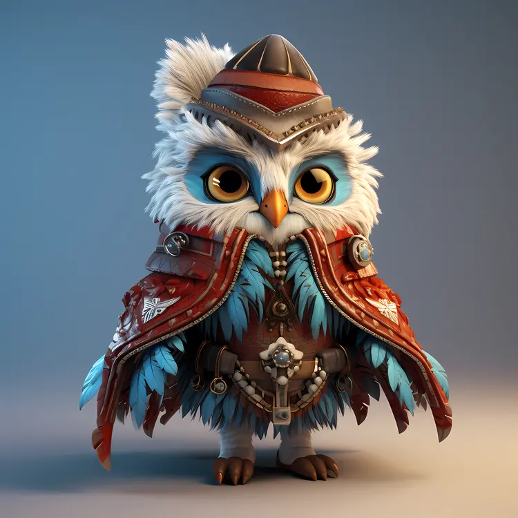 Owl in Warrior Outfit