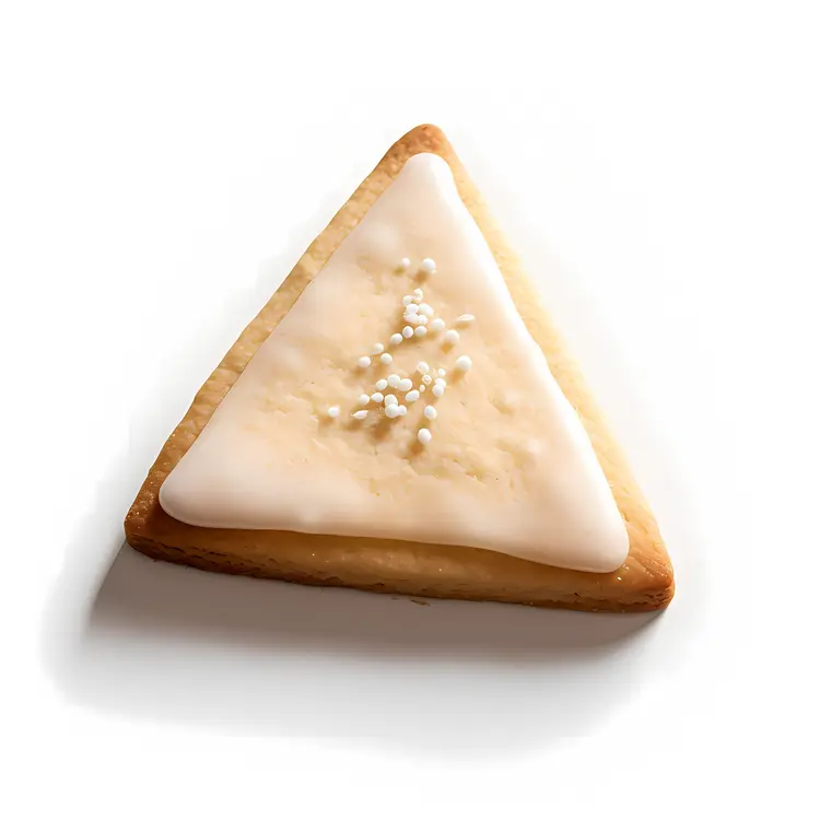 Triangular Christmas Cookie with Icing and Sprinkles