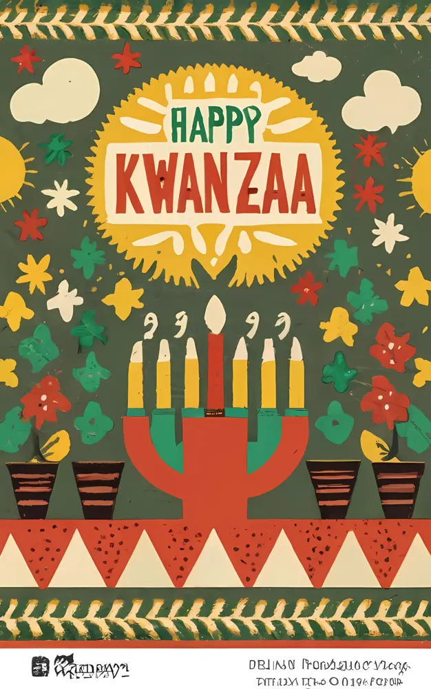 Happy Kwanzaa with Menorah and Candles
