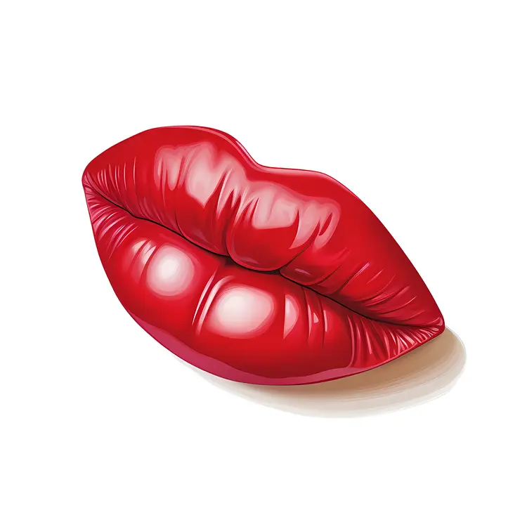 Glossy Red Lips Illustration